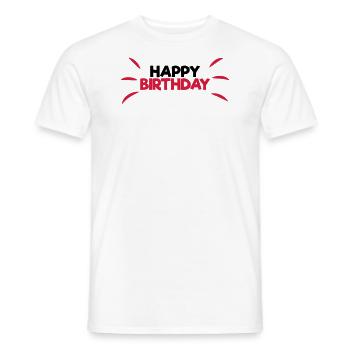 Happy Birthday - Mænd T-shirt - hvid - Foran - AI Model Male 178 dark (178cm)