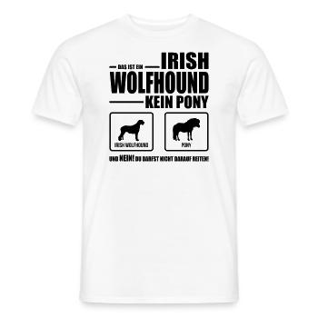 IRISH WOLFHOUND kein Pony Hundespruch WILSIGNS - Männer T-Shirt - Weiß - Vorne - AI Model Male 178 dark (178cm)