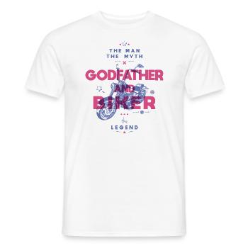 Parrain et motard l’homme le mythe la légende - T-shirt homme - blanc - Devant - AI Model Male 178 dark (178cm)