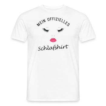 Mein Offizielles Schlafshirt - Augen Lippen - Männer T-Shirt - Weiß - Vorne - AI Model Male 178 dark (178cm)