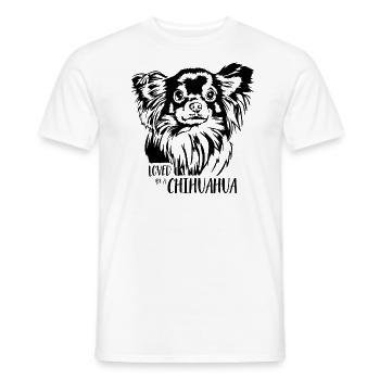 Loved by a Chihuahua Dogs Saying Dog Wilsigns - Men's T-Shirt - white - Front - AI Model Male 178 dark (178cm)