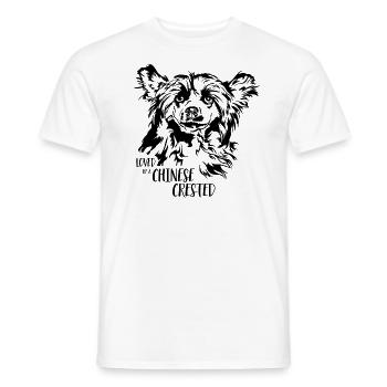 Aimé par un chien chinois à crête Chien Wilsigns - T-shirt homme - blanc - Devant - AI Model Male 178 dark (178cm)
