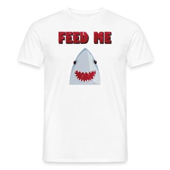 Shark Feed Me Graphic - T-shirt homme - blanc - Devant - AI Model Male 178 dark (178cm)