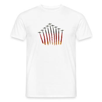 Drapeau de l’Allemagne avec avion - T-shirt homme - blanc - Devant - AI Model Male 178 dark (178cm)