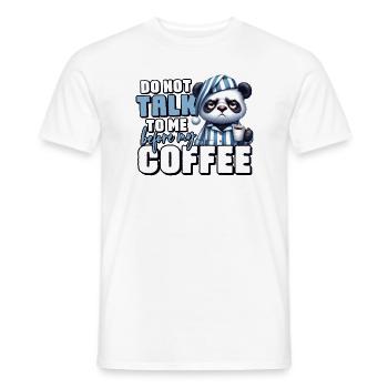 Mürrischer Panda Bär mit Kaffee - Männer T-Shirt - Weiß - Vorne - AI Model Male 178 dark (178cm)