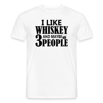 I Like Whiskey And Maybe 3 People - Männer T-Shirt - Weiß - Vorne - AI Model Male 178 dark (178cm)