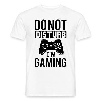 " Do Not Disturb I'm Gaming " - Men's T-Shirt - white - Front - AI Model Male 178 dark (178cm)