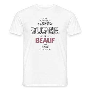L authentique super beauf - T-shirt homme - blanc - Devant - AI Model Male 178 dark (178cm)