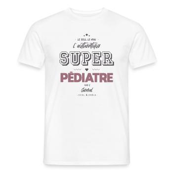 l authentique super pédiatre - T-shirt homme - blanc - Devant - AI Model Male 178 dark (178cm)