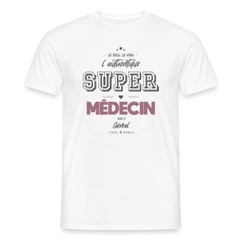 L authentique super médecin - T-shirt homme - blanc - Devant - AI Model Male 178 dark (178cm)