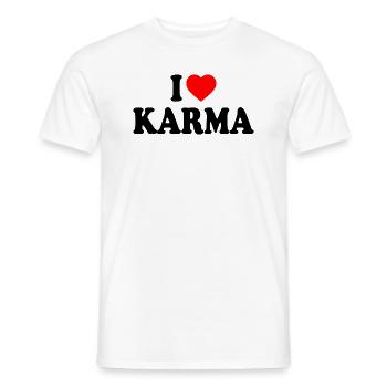 I love karma - T-shirt homme - blanc - Devant - AI Model Male 178 dark (178cm)