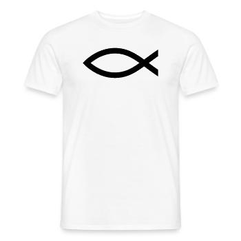Poisson (christianisme) - T-shirt homme - blanc - Devant - AI Model Male 178 dark (178cm)