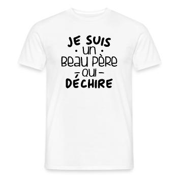je suis un beau père qui déchire - T-shirt homme - blanc - Devant - AI Model Male 178 dark (178cm)