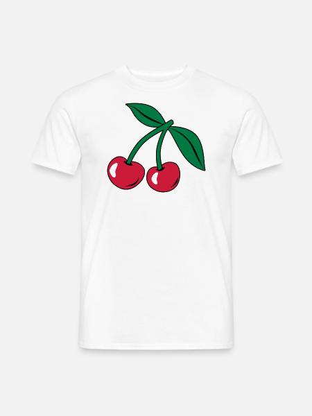 Kirsche - Männer T-Shirt - Weiß