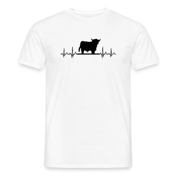 Agriculteurs Battements cardiaques Highlands Écossais ECG - T-shirt homme - blanc - Devant - AI Model Male 178 dark (178cm)
