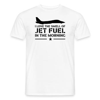Kampfjet Jet Fuel In The Morning - Vintage Pilot - T-shirt homme - blanc - Devant - AI Model Male 178 dark (178cm)
