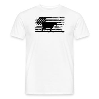 Drapeau américain Holstein Rancher Cow - T-shirt homme - blanc - Devant - AI Model Male 178 dark (178cm)