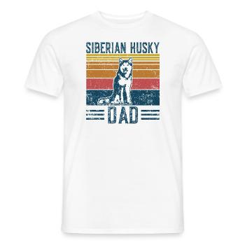 Chien Husky Dad - Sibérien Husky Dad - T-shirt homme - blanc - Devant - AI Model Male 178 dark (178cm)