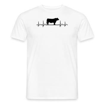 Pouls ECG cardiaque - Black Angus - T-shirt homme - blanc - Devant - AI Model Male 178 dark (178cm)