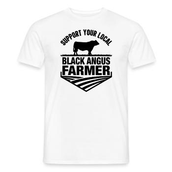 Support your local Black Angus Farmer - Men's T-Shirt - white - Front - AI Model Male 178 dark (178cm)