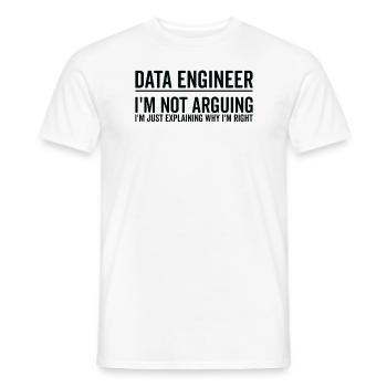 Juste expliquer - Ingénieur de données - T-shirt homme - blanc - Devant - AI Model Male 178 dark (178cm)