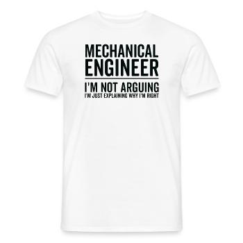 Just Explaining - Mechanical Engineer - Men's T-Shirt - white - Front - AI Model Male 178 dark (178cm)
