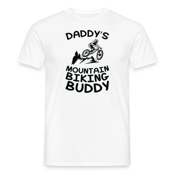 Daddy’s Mountainbike Buddy - Motard - T-shirt homme - blanc - Devant - AI Model Male 178 dark (178cm)