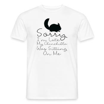 I'm late, my chinchilla is sitting on me - Men's T-Shirt - white - Front - AI Model Male 178 dark (178cm)