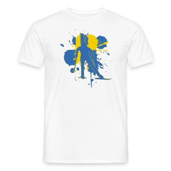 Drapeau de la Suède Biathloniste - Biathlon - T-shirt homme - blanc - Devant - AI Model Male 178 dark (178cm)
