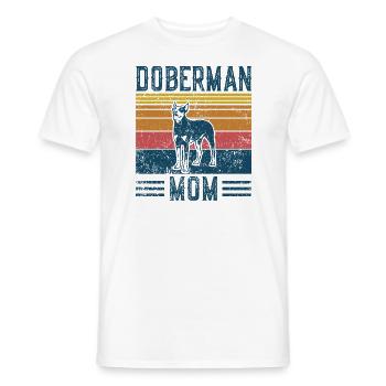 Hund Dobermann Mom - Vintage Mom - Männer T-Shirt - Weiß - Vorne - AI Model Male 178 dark (178cm)