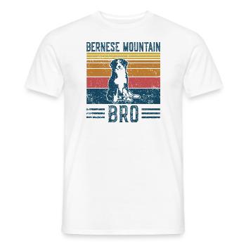 Hund Berner Sennenhund - Vintage Bro - Männer T-Shirt - Weiß - Vorne - AI Model Male 178 dark (178cm)