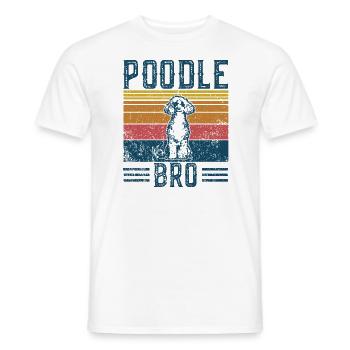 Hund Pudel Bro - Vintage Bro - Männer T-Shirt - Weiß - Vorne - AI Model Male 178 dark (178cm)