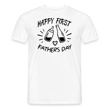 Joyeuse première fête des pères - T-shirt homme - blanc - Devant - AI Model Male 178 dark (178cm)