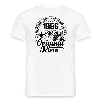 1996 juin Original : 28 Ans cadeau Anniversaire - T-shirt homme - blanc - Devant - AI Model Male 178 dark (178cm)