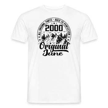 2000 June Original: 24 Years Anniversary Gift - Men's T-Shirt - white - Front - AI Model Male 178 dark (178cm)
