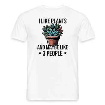 I Like Plants And Maybe Like 3 People - Männer T-Shirt - Weiß - Vorne - AI Model Male 178 dark (178cm)