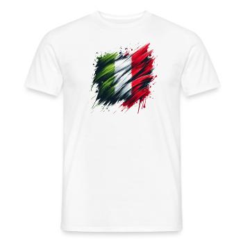 Italy Flag Italien Flagge Italia - Men's T-Shirt - white - Front - AI Model Male 178 dark (178cm)