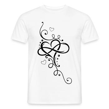 Tribal Heart with large infinity loop - Men's T-Shirt - white - Front - AI Model Male 178 dark (178cm)