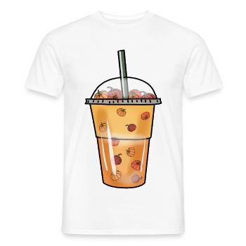 Bubble Tea Boba Kürbis Kugeln Halloween Becher - Männer T-Shirt - Weiß - Vorne - AI Model Male 178 dark (178cm)