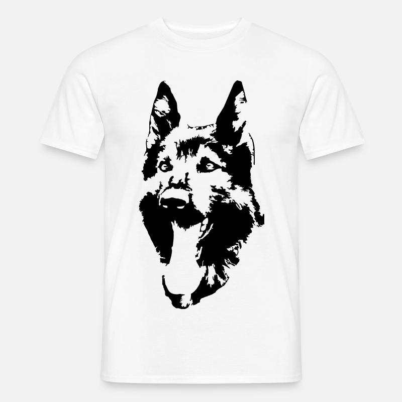 Deutscher Schäferhund Kopf - Männer T-Shirt - Weiß