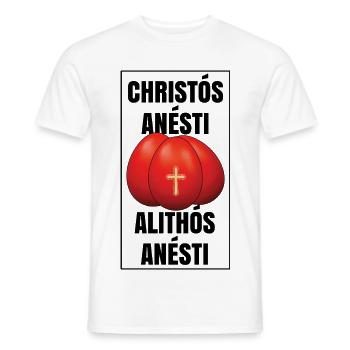 Christos Anesti Alithos Anesti Pascha Greek Easter - Men's T-Shirt - white - Front - AI Model Male 178 dark (178cm)