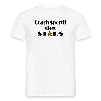coach sportif des stars - T-shirt homme - blanc - Devant - AI Model Male 178 dark (178cm)
