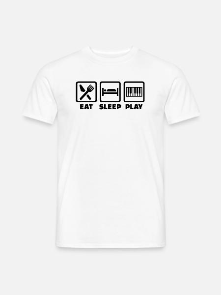 Eat Sleep Piano - T-shirt homme - blanc