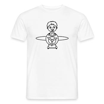 Flugzeug kleiner Junge witzig fliegen spielzeug - Männer T-Shirt - Weiß - Vorne - AI Model Male 178 dark (178cm)