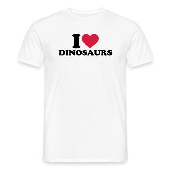 I love Dinosaurs - T-shirt homme - blanc - Devant - AI Model Male 178 dark (178cm)