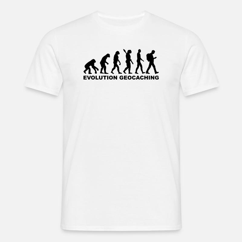 Evolution Geocaching - T-shirt Homme - blanc