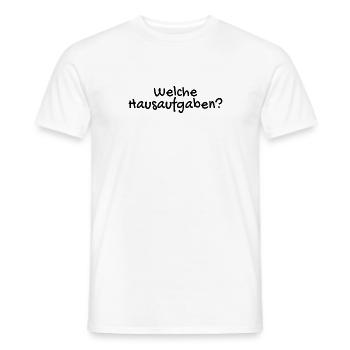 Welche Hausaufgaben Lustig - Männer T-Shirt - Weiß - Vorne - AI Model Male 178 dark (178cm)