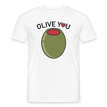 Olive You - T-shirt homme - blanc - Devant - AI Model Male 178 dark (178cm)