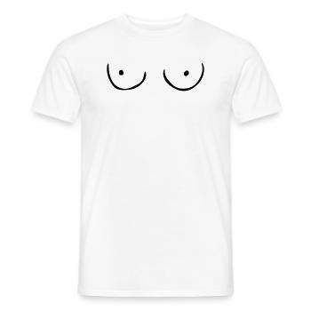 Titten - Männer T-Shirt - Weiß - Vorne - AI Model Male 178 dark (178cm)