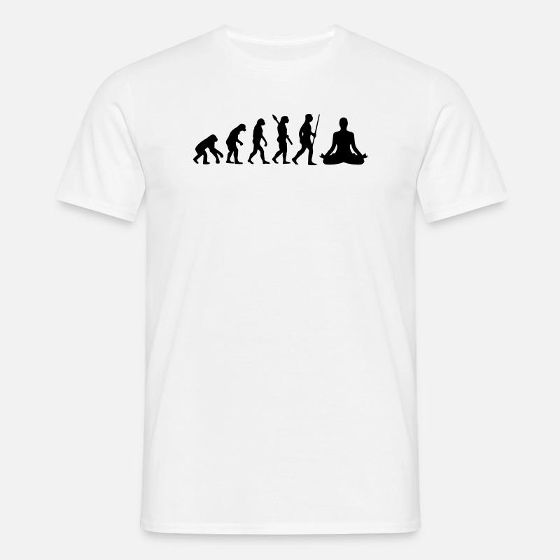MEDITATION EVOLUTION! - Männer T-Shirt - Weiß